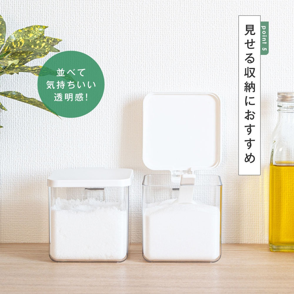 予約販売受付中!調味料ポット 500ML 2個入り 調味料入れ セット おしゃれ スプーン付き ラックセット大さじ 調味料ケース 使いやすい かわいい 塩 砂糖入れ 大容量 密閉 保存容器 キャニスター ストッカー キッチン収納 便利グッズex-c01004