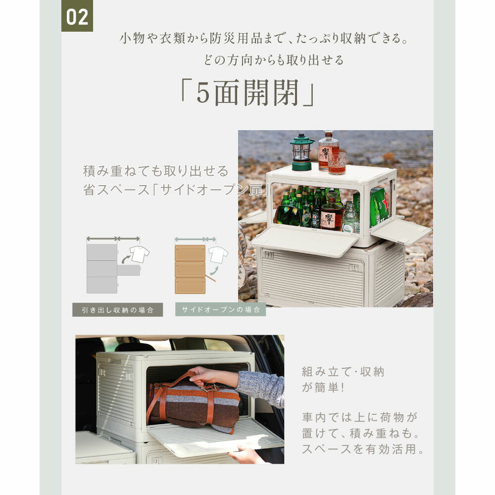 30日限定☆80%OFF で880円!【総合ランキング1位 即納!】収納ボックス 折畳み キャスター付き 5面開閉 収納ケース 押入れ収納 組立簡単 27L/40L/53L/82L 積み重ね 衣装収納ボックス フタ付き ボックス コンパクト 透明 収納コンテナ 衣類 布団 f-00003