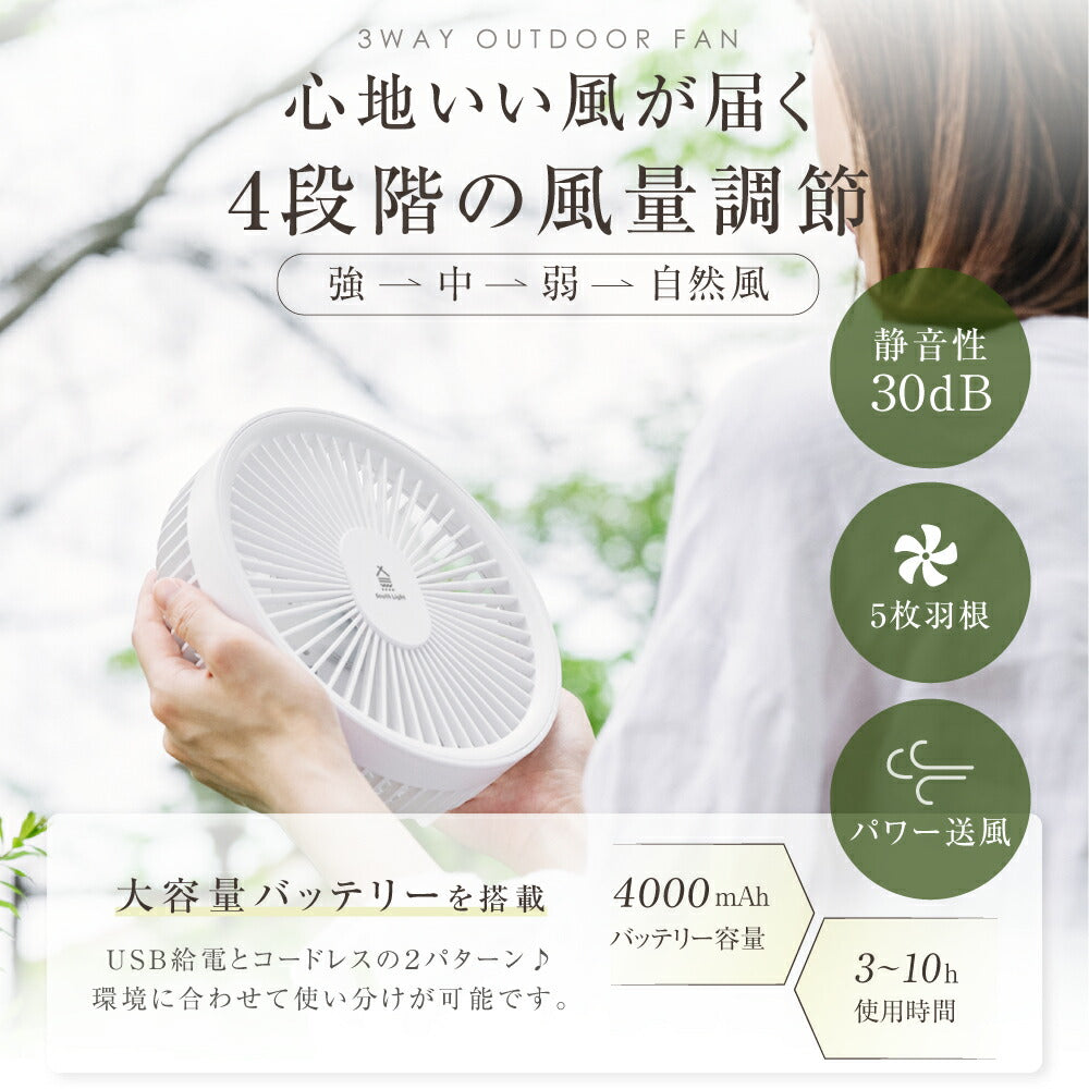 【75%OFFクーポン利用で2495円】【 正規品 ランキング1位】卓上扇風機 ☆South Light 扇風機 壁掛け 吊り下げ マグネットリモコン付き LED照明機能付き 1台3役 サーキュレーター USB充電 風量3段階 パワフル送風 熱中症対策 ギフト i-00004