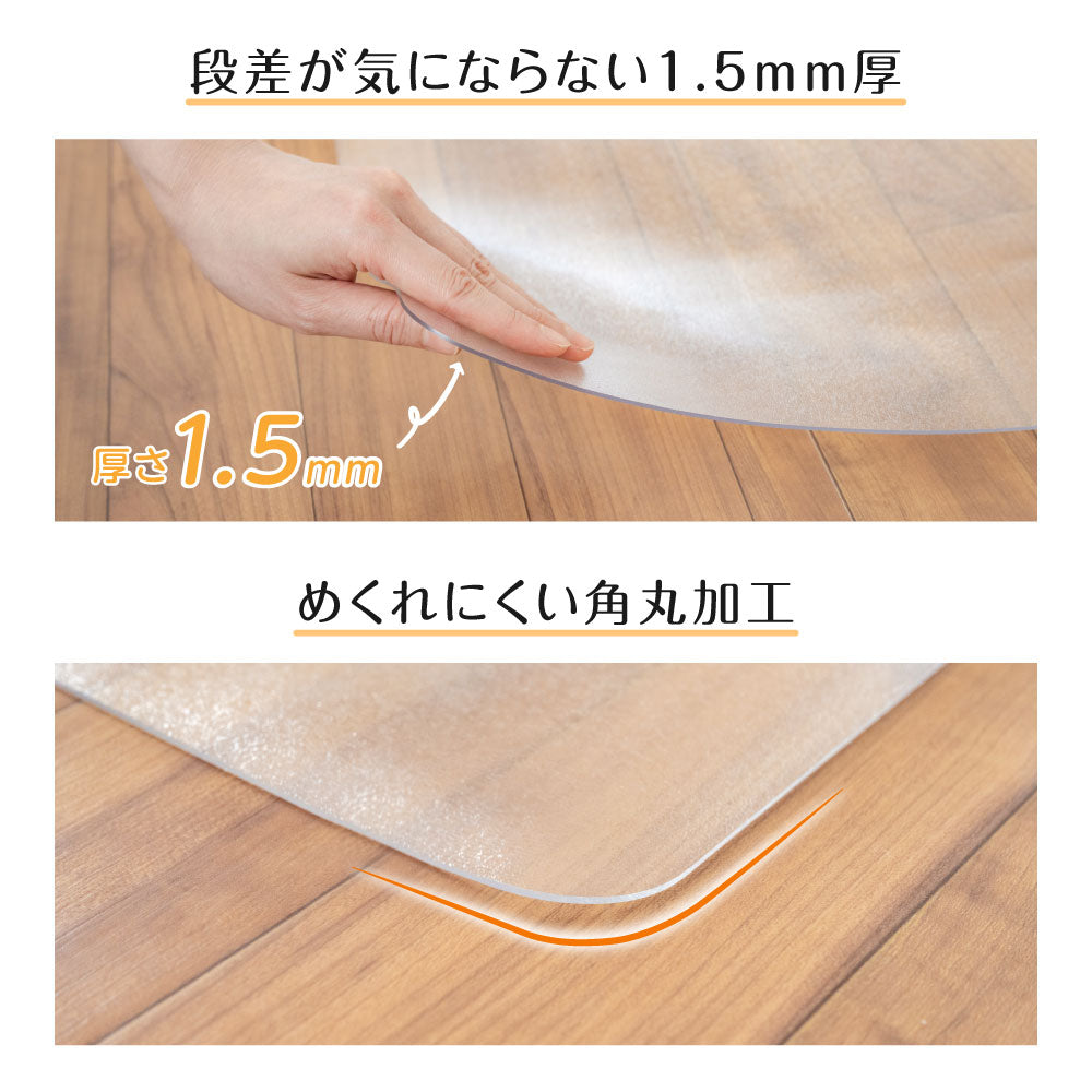 【75%OFFクーポン利用で893円】拭けるキッチンマット クリア 撥水 60cm×240cm 透明 防水 床暖房対応 抗菌 防カビ 厚さ1.5mm 拭ける キッチン マット 240cm 滑り止め クリアマット 透明マット おしゃれ 台所 カーペット フロア ロング matpvc-60240