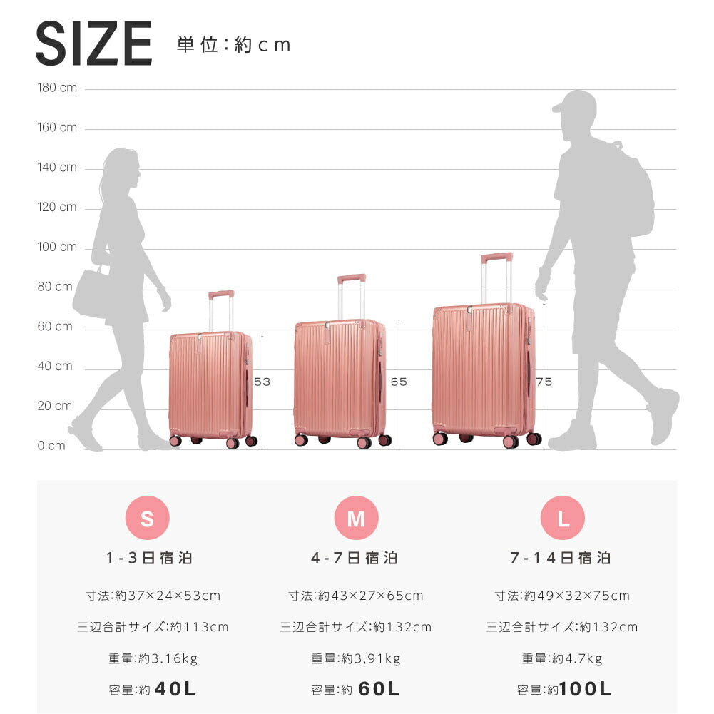 【55%OFF クーポン利用で3720円】スーツケース キャリーケース Sサイズ 40L キャリーバッグ 4カラー選ぶ 1-3日用 泊まる 軽量設計 360度回転 大容量 ファスナー式 ビジネス 修学旅行 海外旅行 GOTOトラベル 国内旅行 小型 出張 a-00003