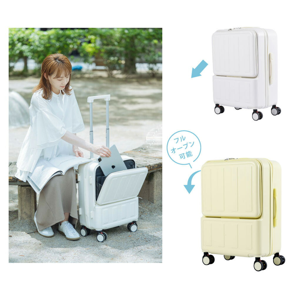 【50%OFF クーポン利用で3901円】前開き スーツケース USBポート付き キャリーケース Sサイズ キャリーバッグ 5カラー選ぶ フロントオープン 1-3日用 泊まる 軽量設計 大容量 多収納ポケット 修学旅行 海外旅行 GOTOトラベル 国内旅行 a-00019
