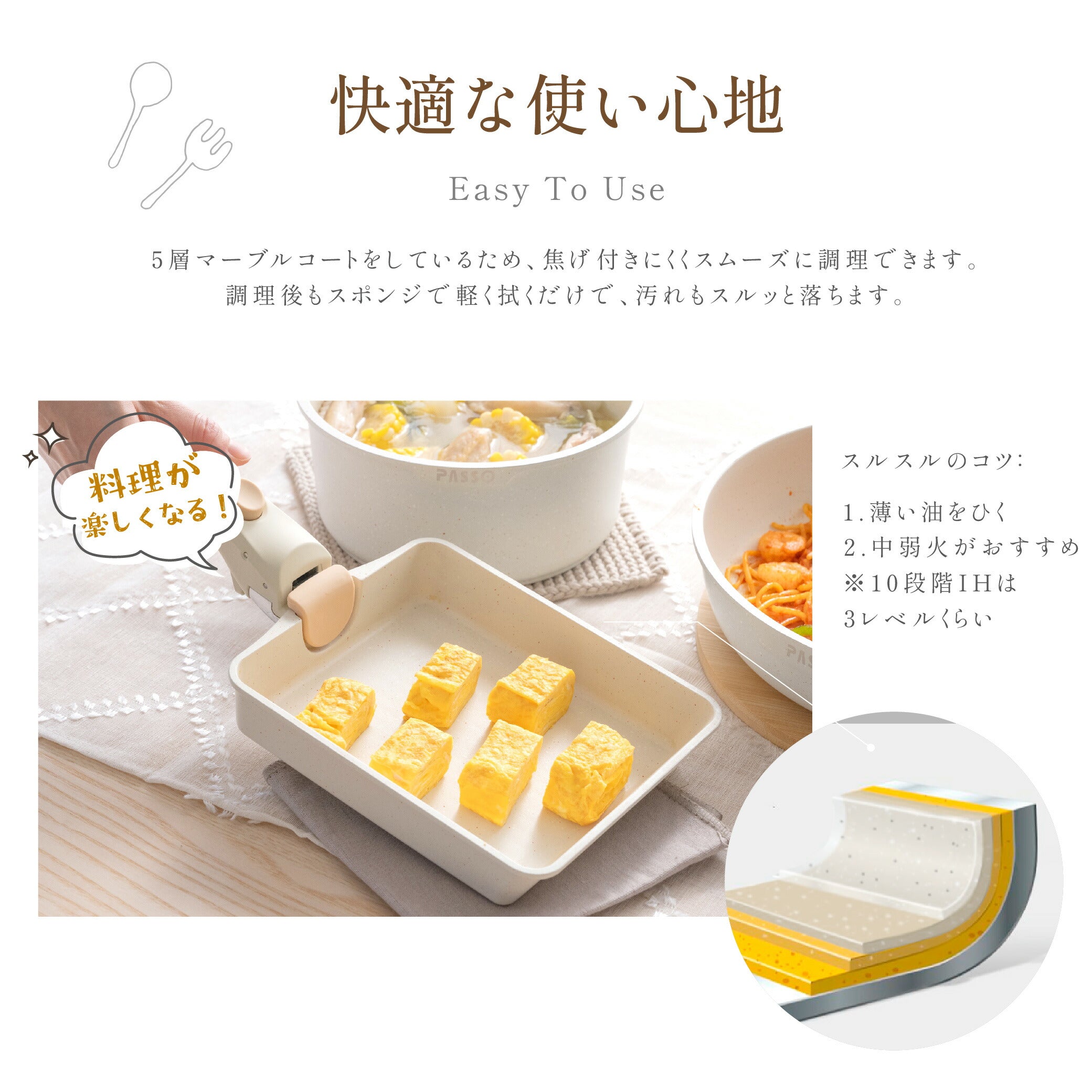 【75%OFFクーポン利用で3863円】フライパン セット ih 6点 IH〜ガス火対応 取っ手が取れる 卵焼き器 ソースパン 蓋付き ふた 保存容器 冷凍 簡単調理 お弁当 蓋 鍋 軽い キッチン用品 食器 調理器具 手入れ簡単 家庭用 子供 一人暮らし c-00013