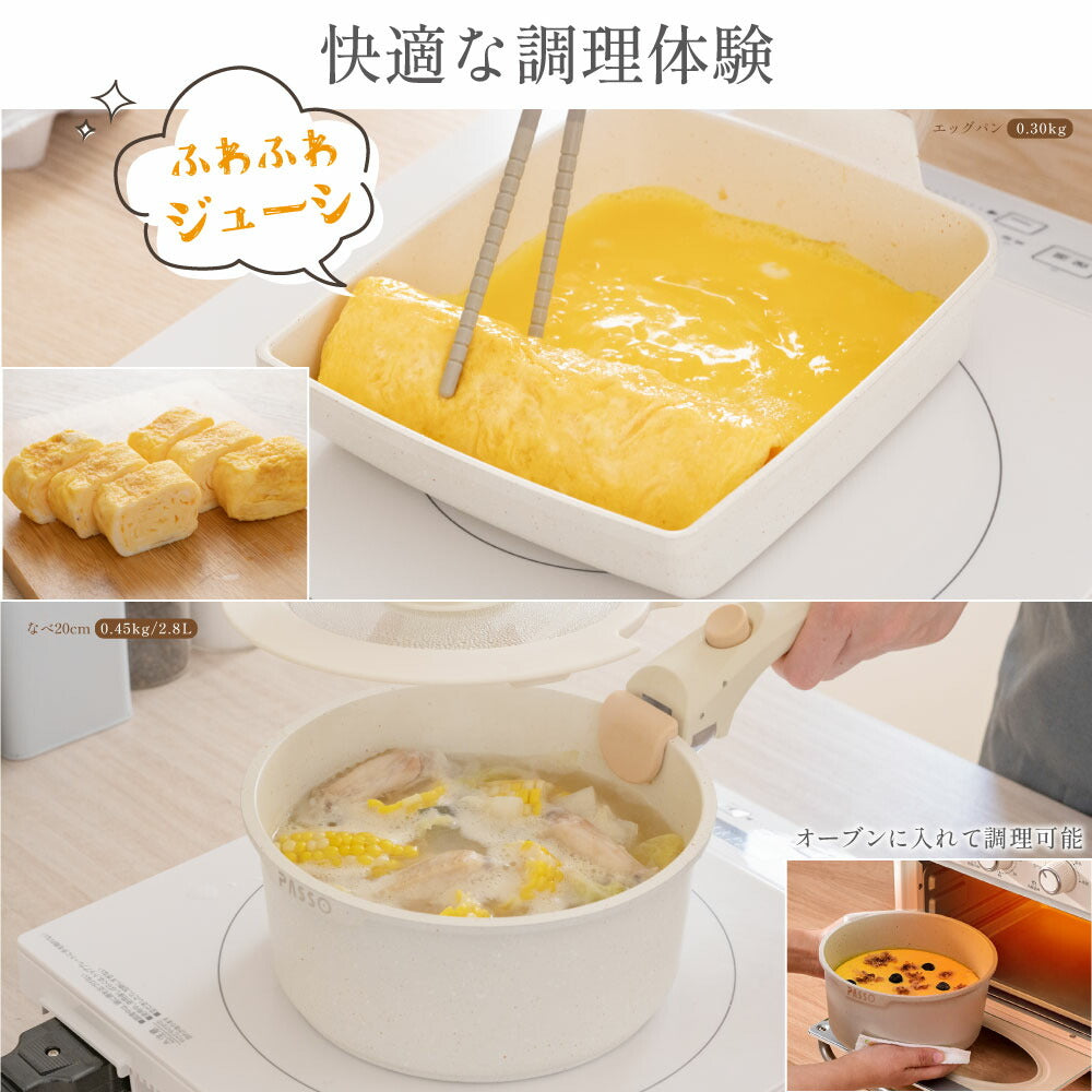 【75%OFFクーポン利用で6420円】フライパン セット ih 10点 IH〜ガス火対応 取っ手が取れる 4in1 4つ穴円形フライパン卵焼き器 ソースパン 蓋付き ふた 保存容器 冷凍 簡単調理 お弁当 蓋 鍋 軽い キッチン用品 食器 調理器具 手入れ簡単 c-00019