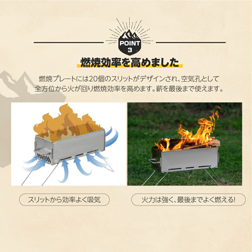 【75%OFFクーポン利用で4611円】焚火台 1台2役 オリジナル 1‾4人用 耐熱 持ち運び便利 軽量設計 焚き火台 バーベキューコンロ BBQ 薪 ソロ キャンプ アウトドア SouthLight コンパクト 簡単組立 初心者 持ち運び 携行便利 収納袋付属 d-00019