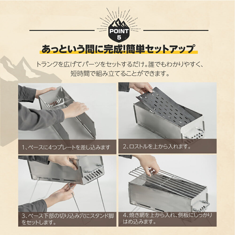 【75%OFFクーポン利用で4611円】焚火台 1台2役 オリジナル 1‾4人用 耐熱 持ち運び便利 軽量設計 焚き火台 バーベキューコンロ BBQ 薪 ソロ キャンプ アウトドア SouthLight コンパクト 簡単組立 初心者 持ち運び 携行便利 収納袋付属 d-00019