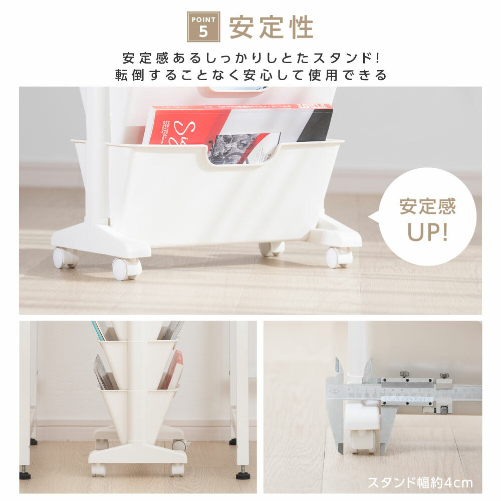 30日限定☆80%OFF で2516円!【総合ランキング1位！】ファイルワゴン キャスター付き デスク収納 マガジンラック 収納棚 大容量 収納ラック 本棚 ワゴン オフィス リビング 隙間ワゴン デスク整理 雑誌収納 おしゃれ 省スペース インテリア 収納用品 f-00048