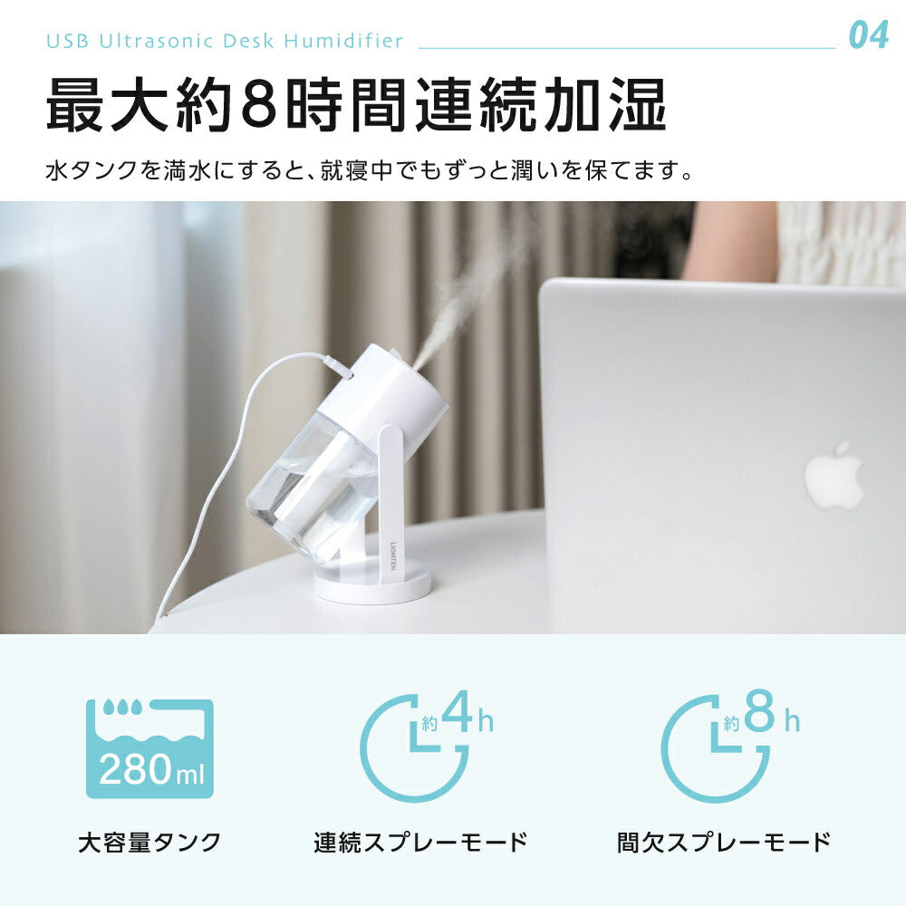 30日限定☆80%OFF で1036円!超音波 卓上加湿器 ミニ加湿器 星空ライト付き ダブルノズル 軽量 静音 USB充電式 透明タンク 280ml 長時間連続加湿 乾燥対策 持ち運び USB給電 自宅 オフィス 車載 h-00006-wh