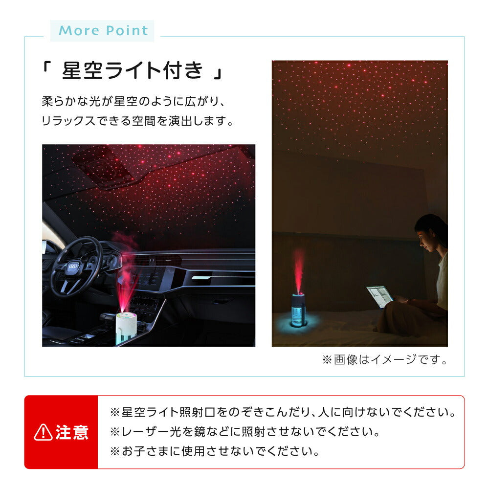 30日限定☆80%OFF で1036円!超音波 卓上加湿器 ミニ加湿器 星空ライト付き ダブルノズル 軽量 静音 USB充電式 透明タンク 280ml 長時間連続加湿 乾燥対策 持ち運び USB給電 自宅 オフィス 車載 h-00006-wh