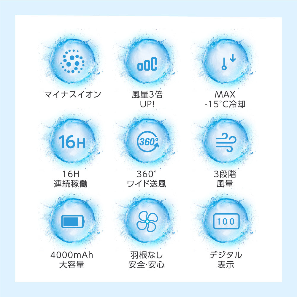 30日限定☆80%OFF で1956円!ネッククーラー 冷却 冷却プレート付 首掛け扇風機 首かけ扇風機 ネックファン 首掛けファン 首掛けエアコン ポータブルファン 軽量 羽根なし 携帯クーラー 熱中症対策 暑さ対策 便利グッズ i-00024